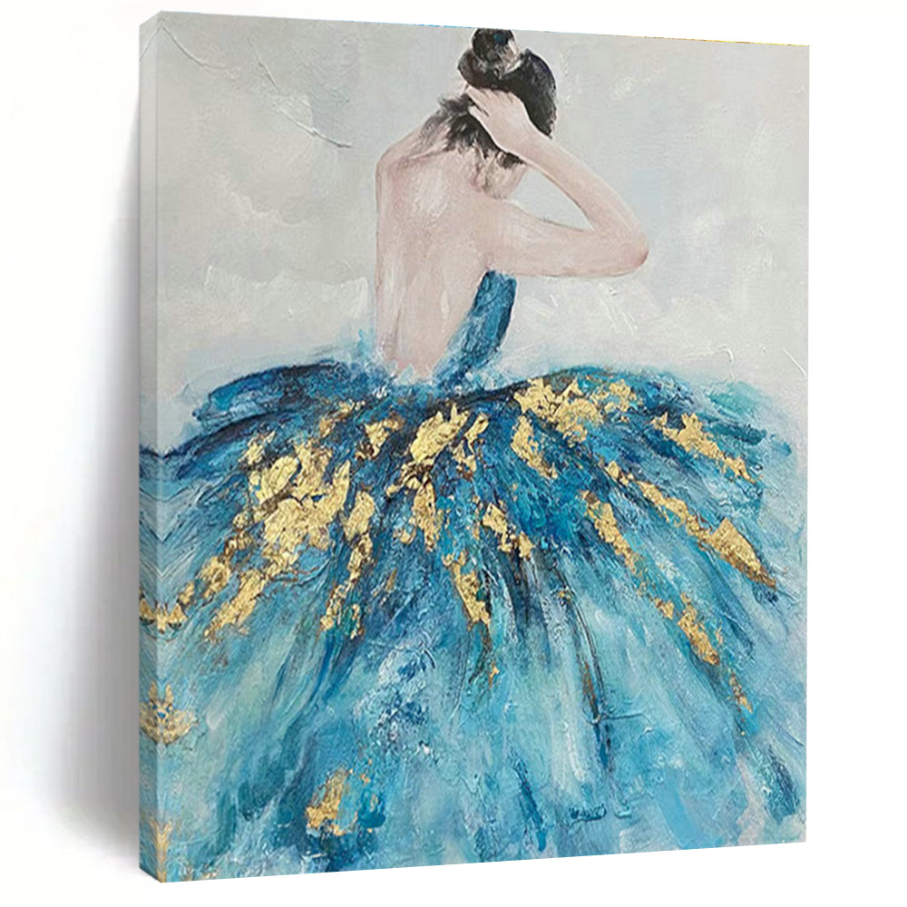 Hand-Painted Abstract Art with Embossed Details for Bedroom & Office DLZ1421