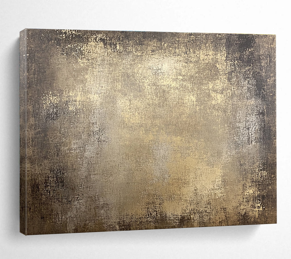 Large abstract canvas featuring distressed light brown tones with a textured rustic background perfect for an earthy decor style.SC533