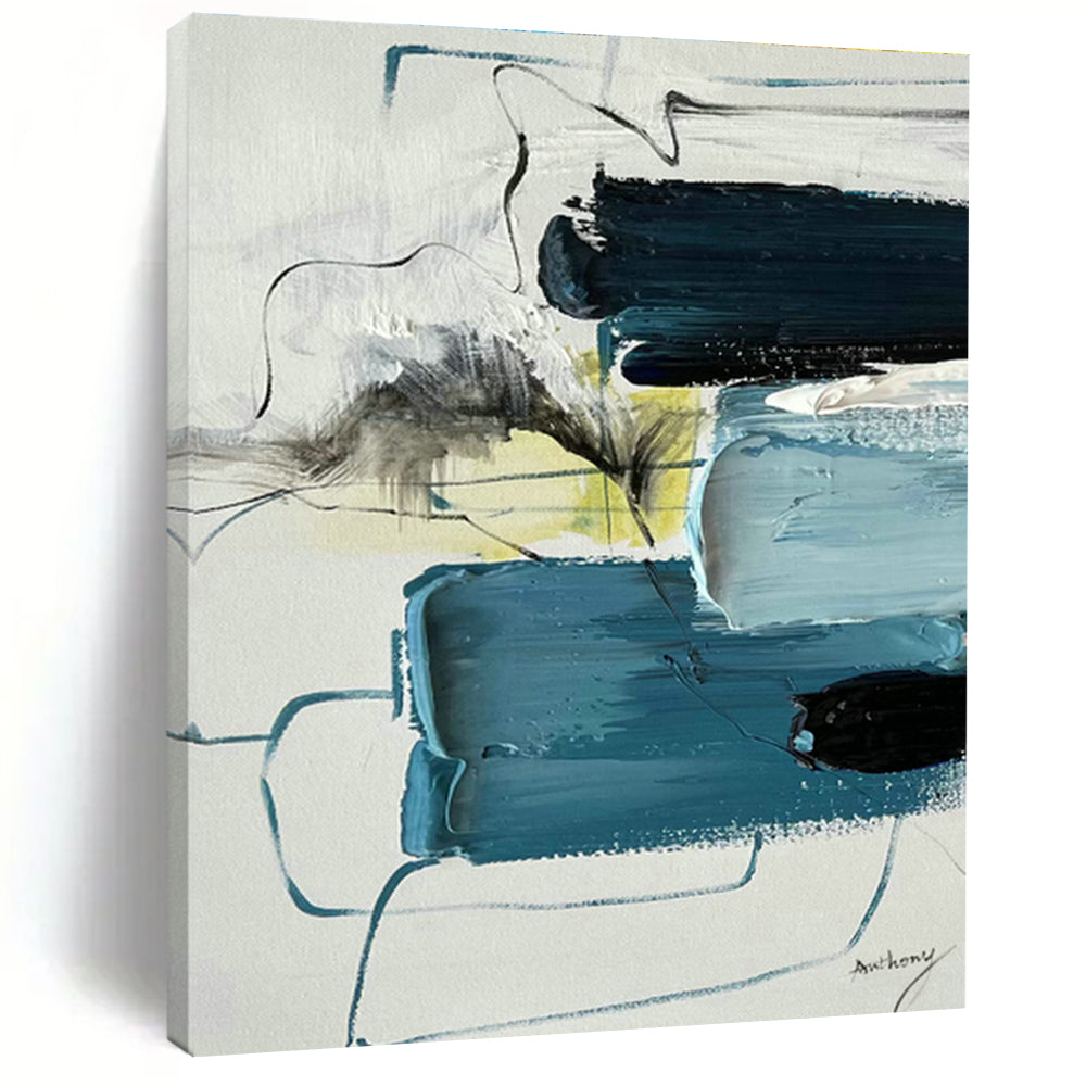 Large Hand - Painted Abstract Canvases for Hallway Skylights and Office Pantries DLZ0789