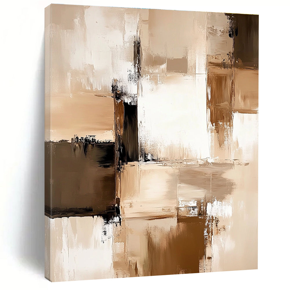 Geometric Neutral Abstract with Beige and Black GER342