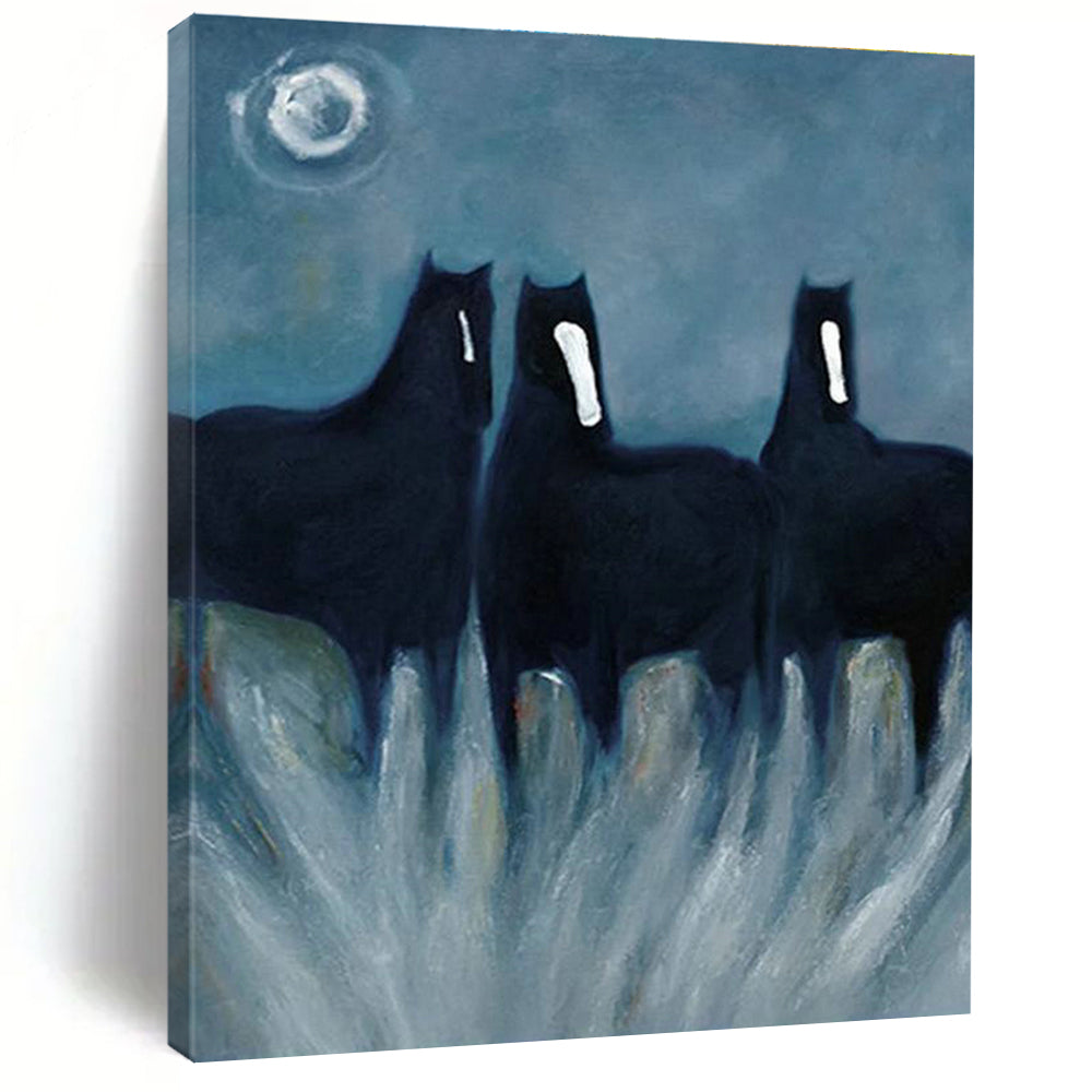 Massive Custom - Fit Handmade Abstract Painting for Dining Room and Entryway DLZ2144