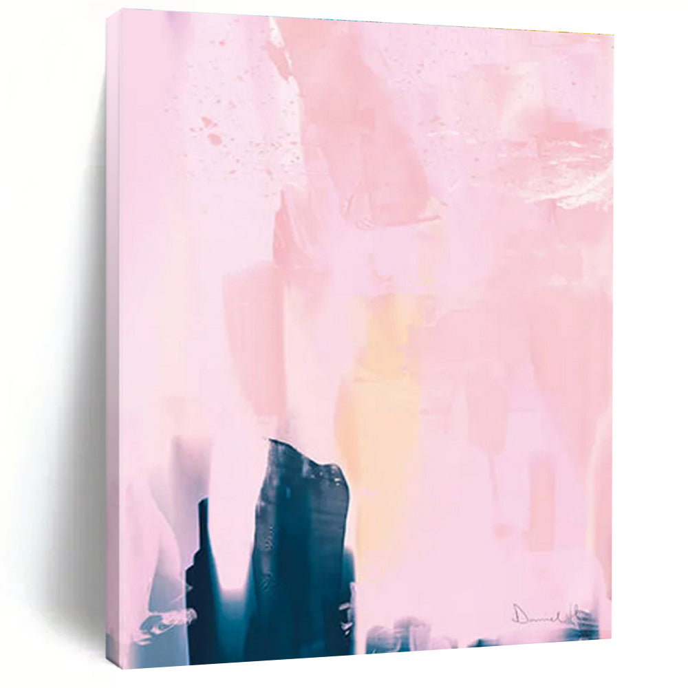 Pink and Blue Soft - toned Abstract Painting ADGE180