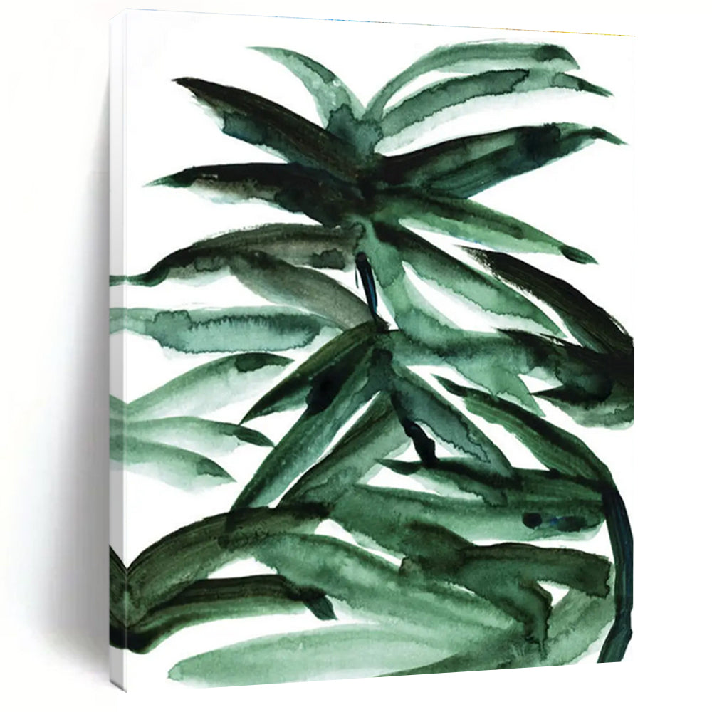 Green Leafy Watercolor Abstract Painting ADGE243