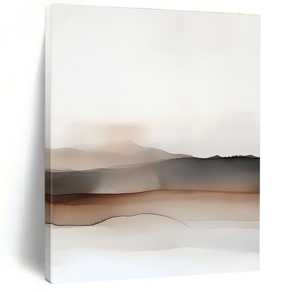 Brown and Beige Minimalist Abstract Landscape Painting GER193