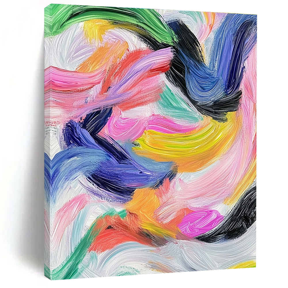 Vibrant Color Swirl Abstract Painting with Bold Brushstrokes GER231