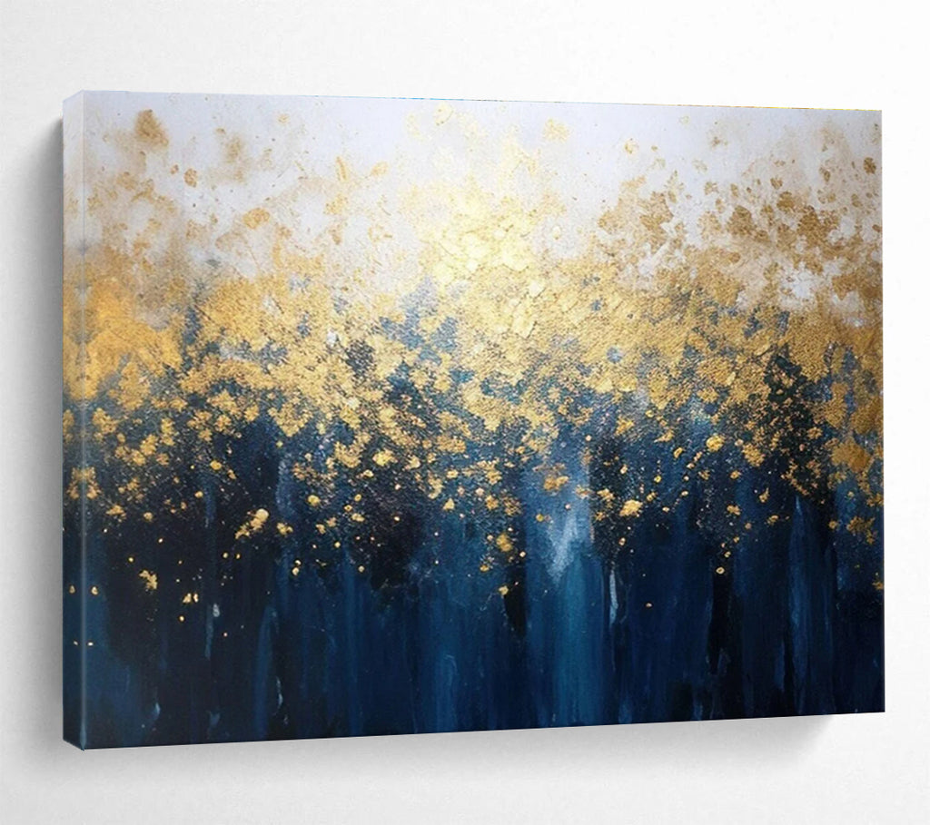 Gold Blue Forest Abstract Painting THY047