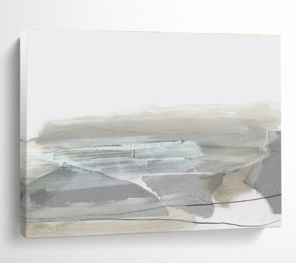 Grey - toned Minimalist Landscape Abstract Painting THY130