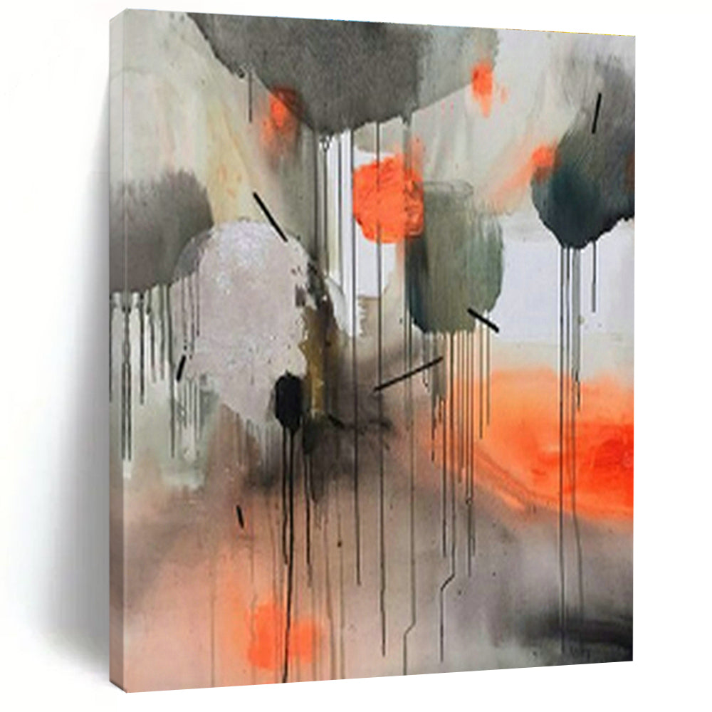 Extra-large Custom Hand-Painted Abstract Art for Dining Room Server Hutch Back Wall and Entryway Key Organizer Wall DLZ1902