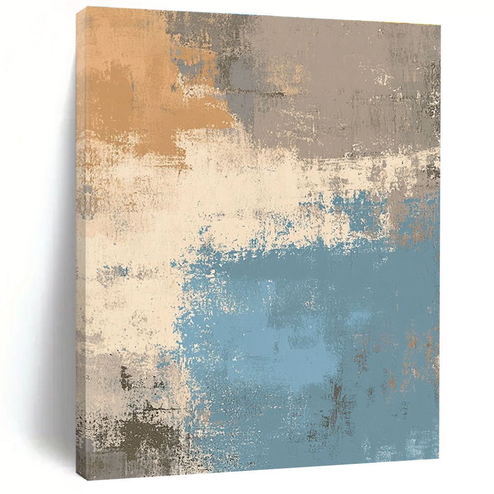 Earthy Tone Abstract with Brown Blue and White GER334