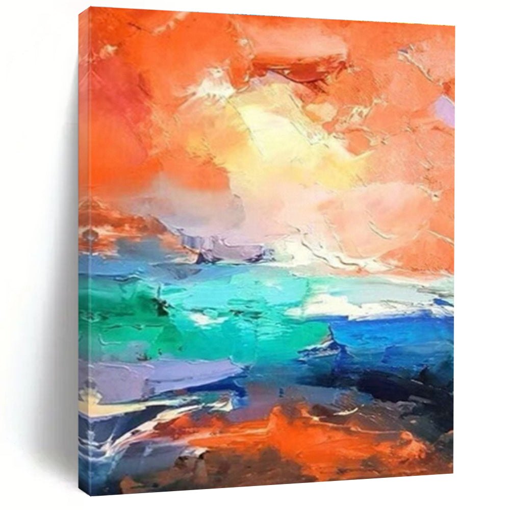 Abstract Hand - Painted Art for Entryway Grand Staircase Newel Post Caps & Office Boardroom Table Leg Ferrules DLZ0922