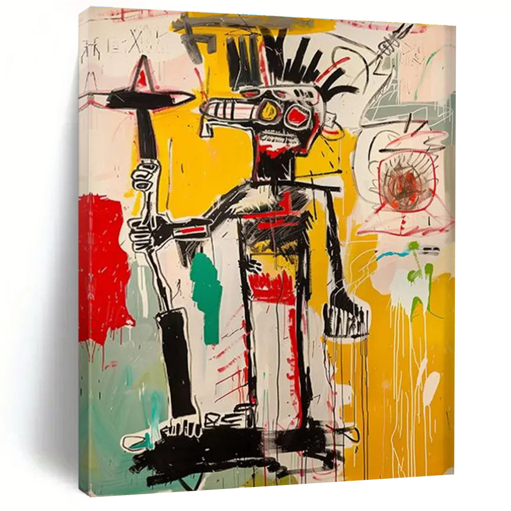 Tribal - Inspired Figure with Bold Lines Abstract Painting ADGE103