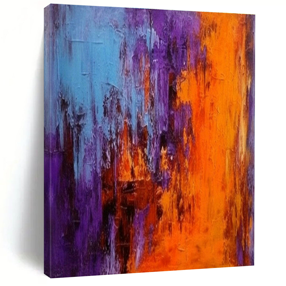 Oversized Custom Hand-Painted Abstract Canvas for Office Meeting Pod Wall and Cottage Hallway Bicycle Storage Wall DLZ1929