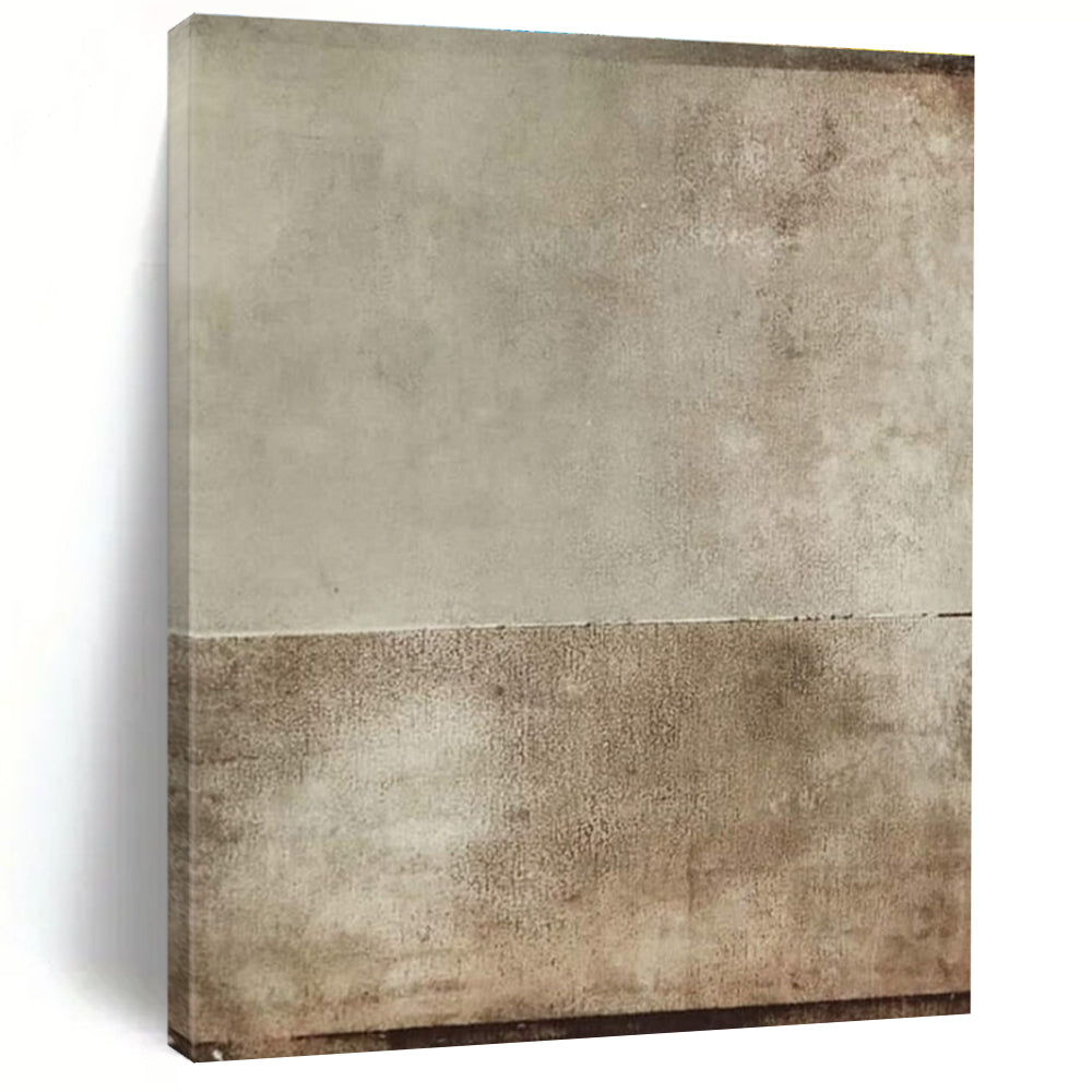 Light and Dark Brown Abstract Painting with Subtle Divide ADGE513