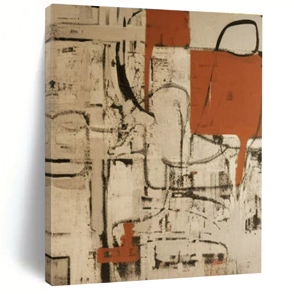 Original Hand-Painted Abstract Canvas for Cottage Living Room Window Treatment Wall and Bedroom Bedside Wall DLZ1720