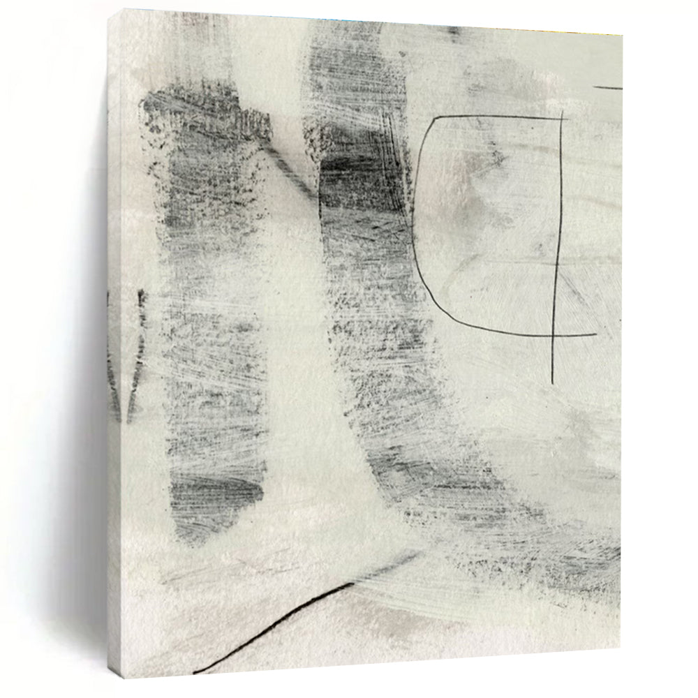 Monochromatic Abstract with Textured Marks and Subtle Shades Painting ADGE213