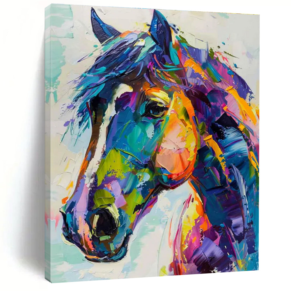 Colorful Horse Head Abstract Painting ADGE086