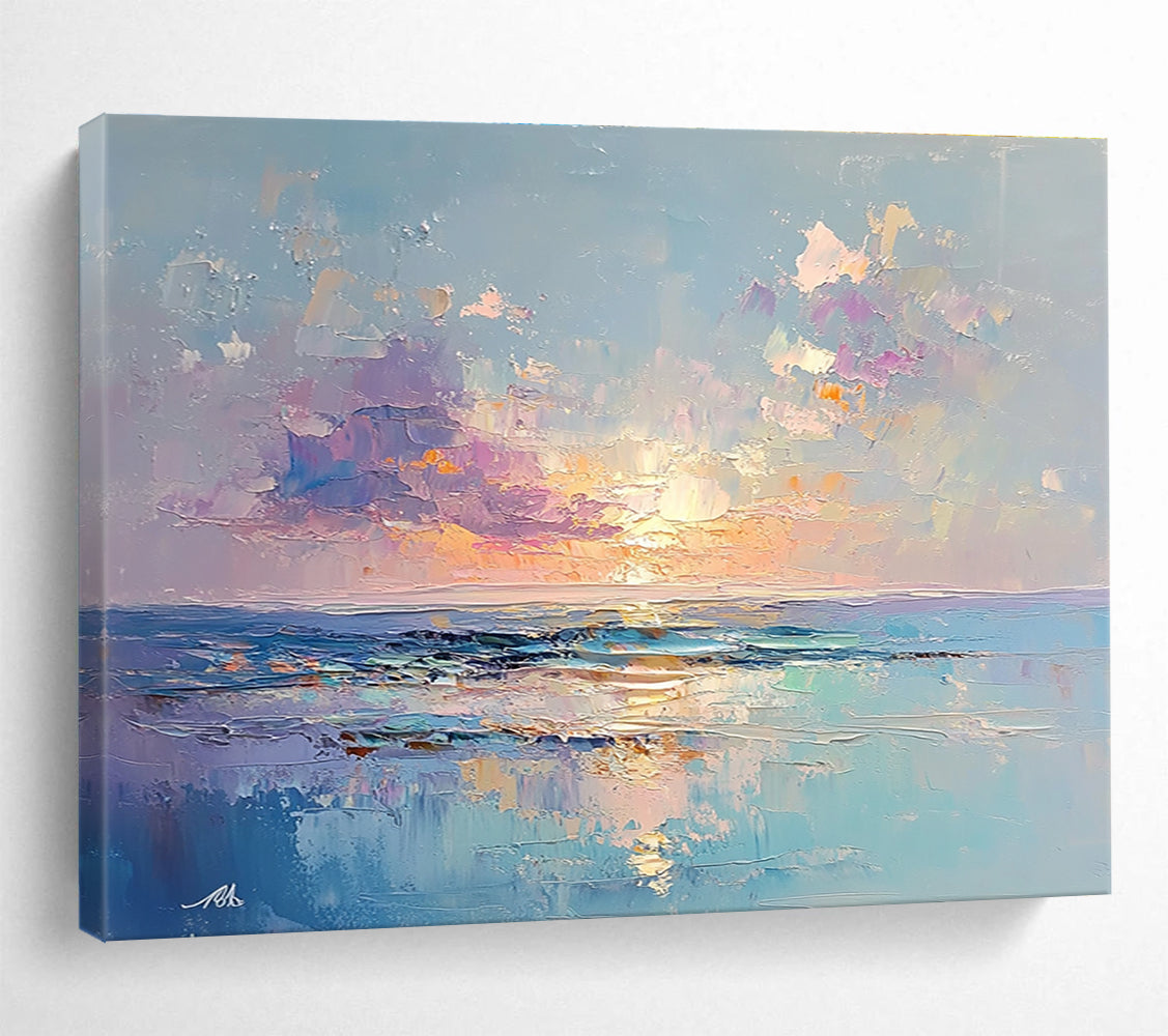 Colorful Sunset Sea - Impressionist Abstract Painting DYP010