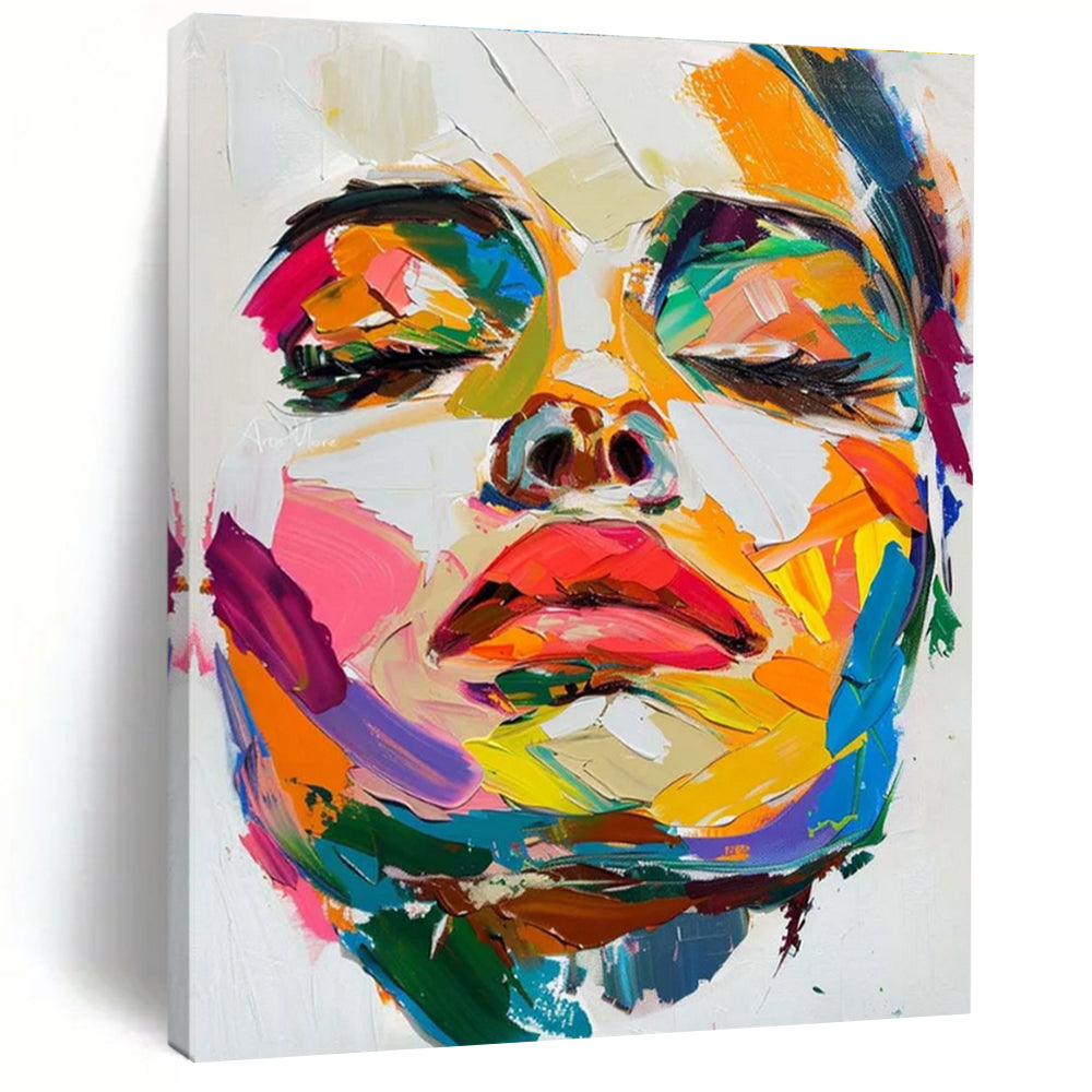 Colorful Abstract Portrait Painting with Vivid Hues ADGE090