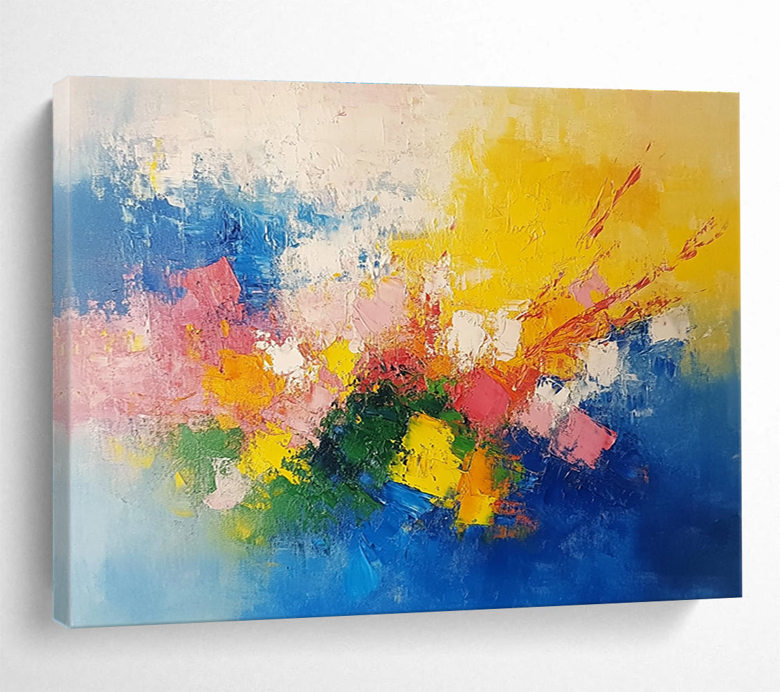 Explosive Colors Abstract Painting with Bright and Contrasting Hues DYP349