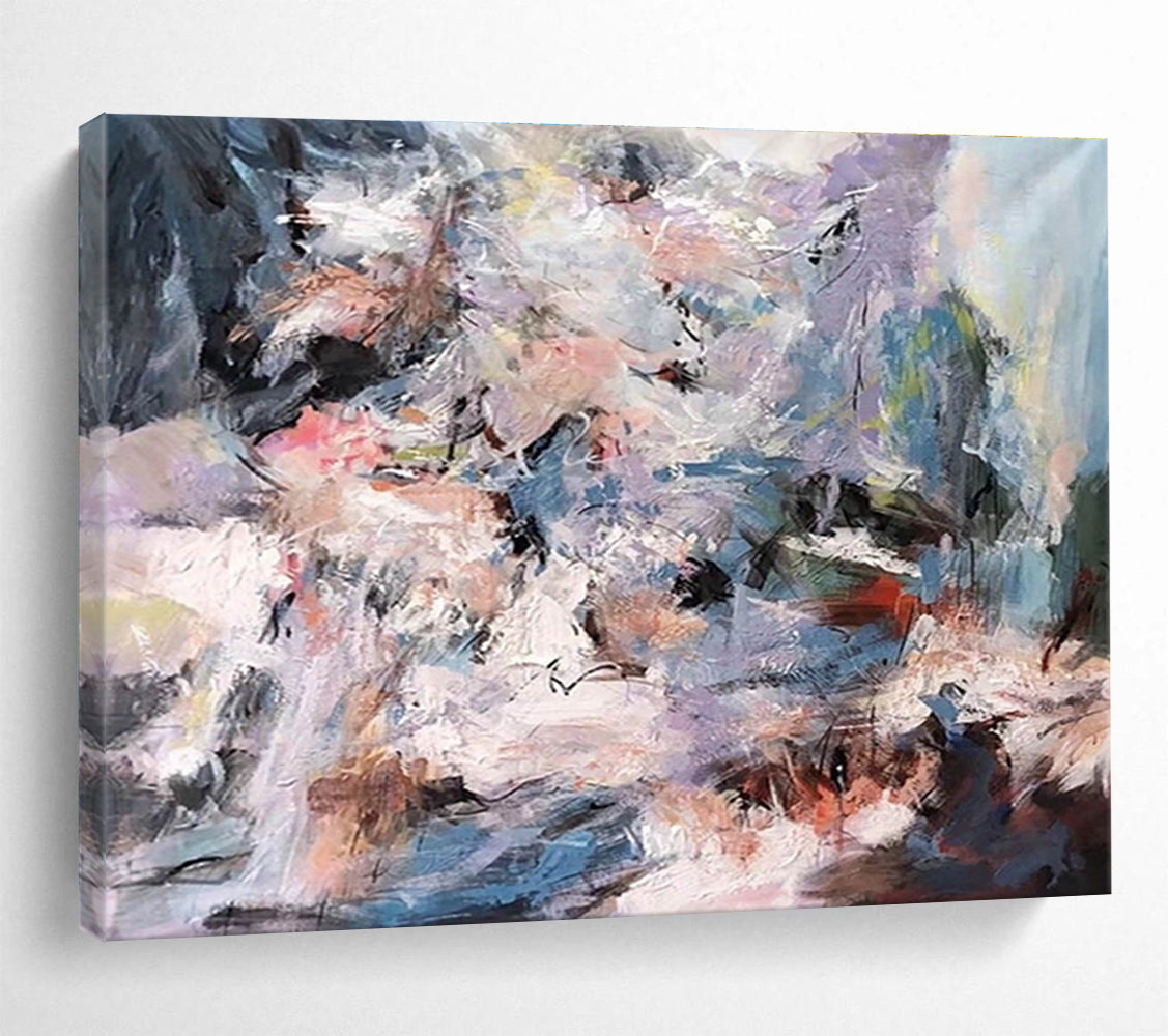 Colorful Chaos Abstract Painting with Vibrant Mixed Hues THY151