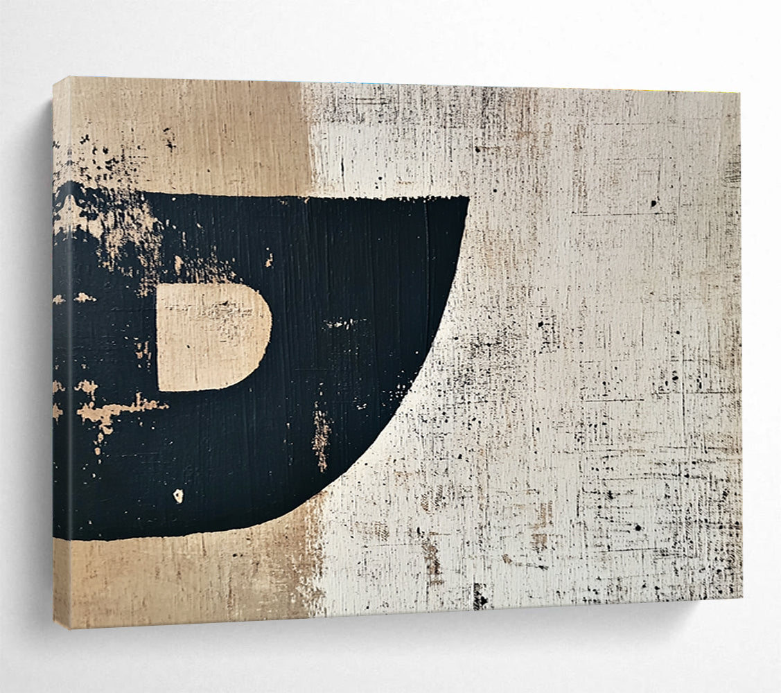 Black Beige Textured - Minimalist Abstract Painting DYP030