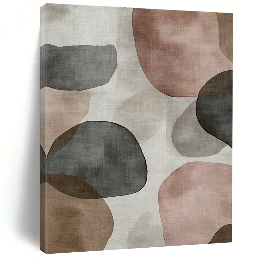 Earthy Shapes Abstract Painting with Soft Color Palette GER724