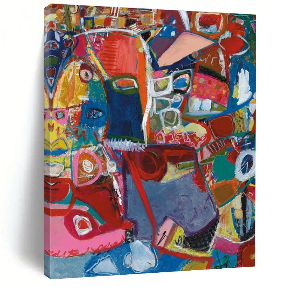 Colorful Abstract Portrait - like Collage Painting ADGE297