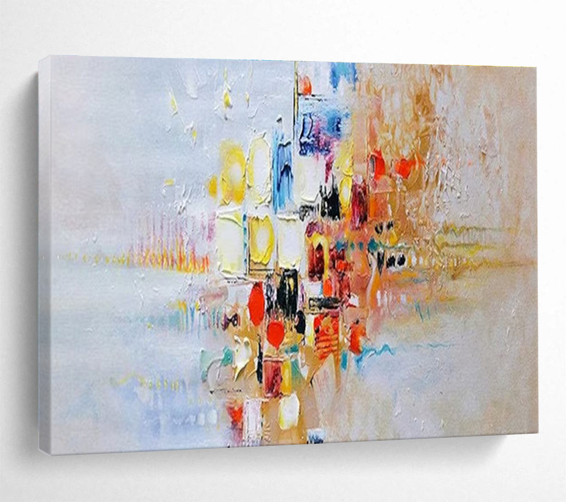 Colorful Urban Abstract Painting with Mixed Bright Hues THY180
