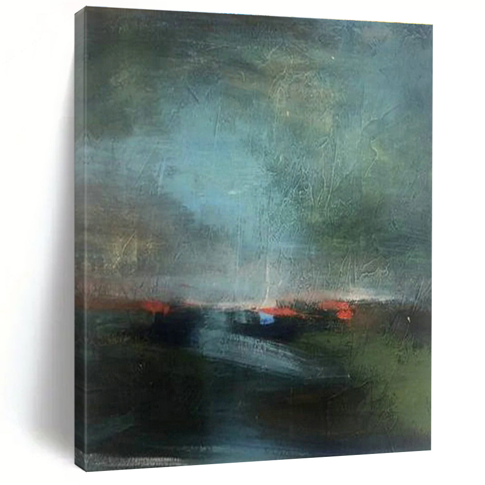 Custom - Themed Handmade Abstract Canvas for Cottage Office & Hallway DLZ1415