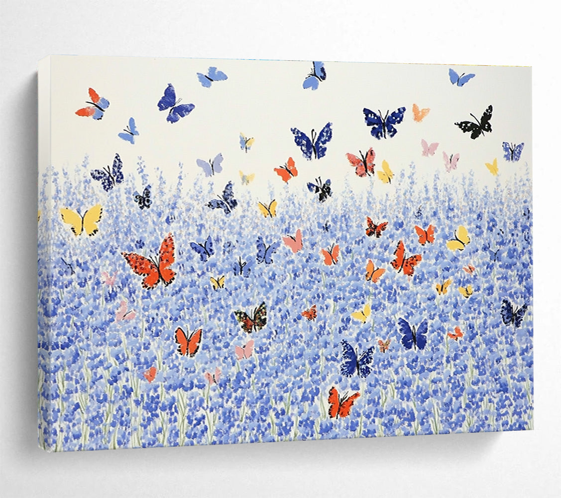 Blue Field Colorful - Butterfly Abstract Painting DYP055