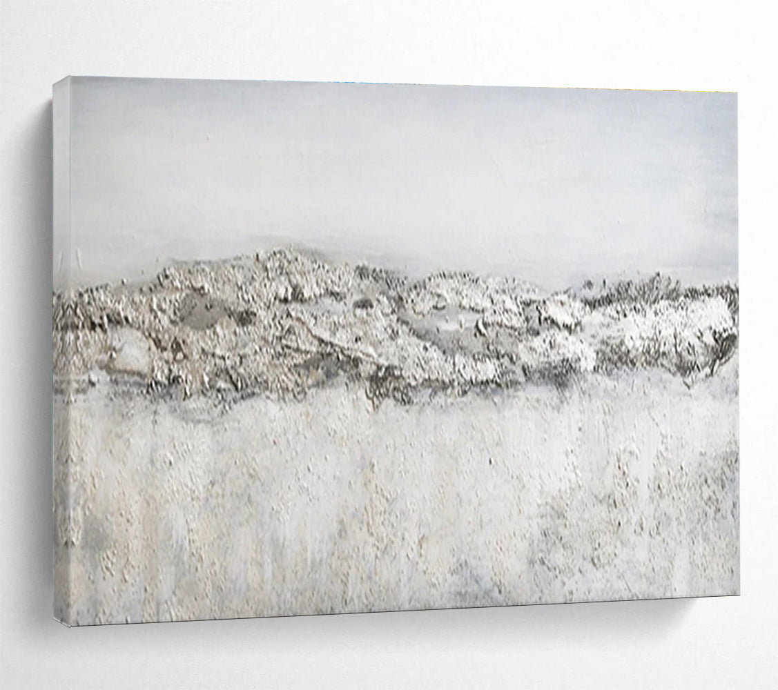 Textured Minimalist Abstract Painting with Subtle Grey Tones THY262