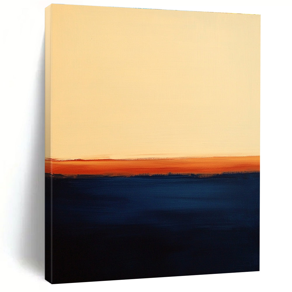 Orange and Blue Gradient Abstract Painting of a Sunset GER192