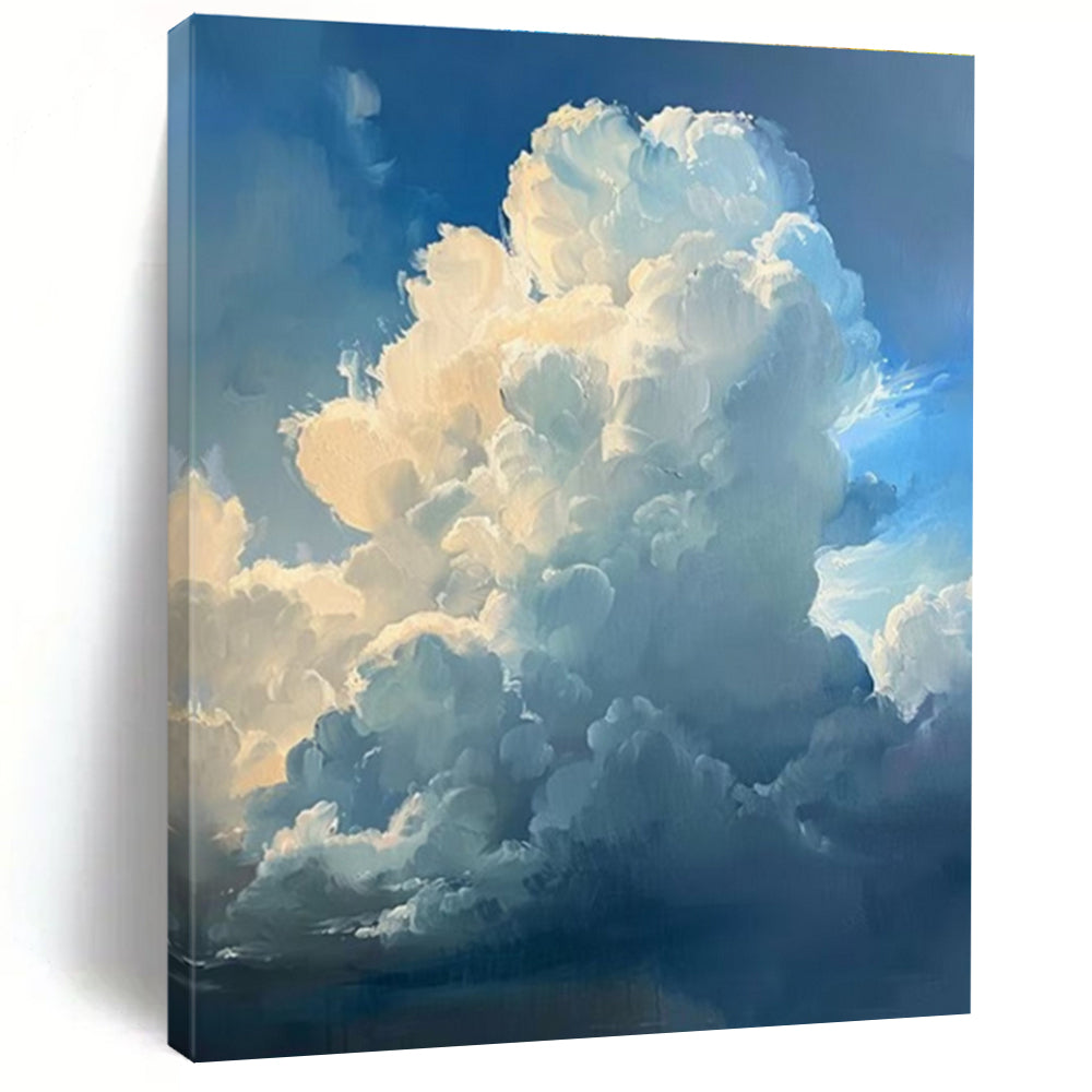 Blue White Cloud Abstract Painting ADGE006