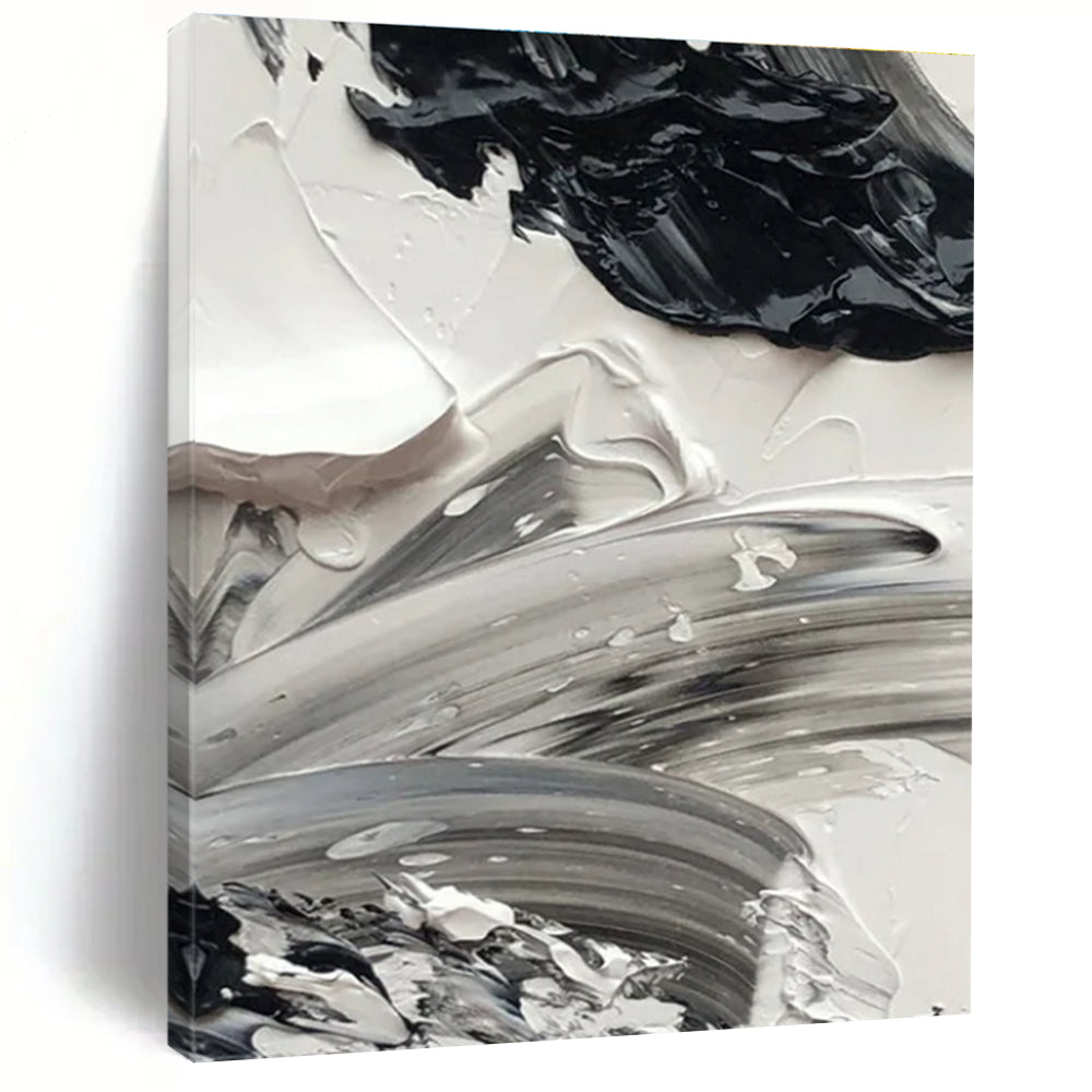 High - Contrast Impasto Detail Abstract Painting with Bold Textures ADGE445