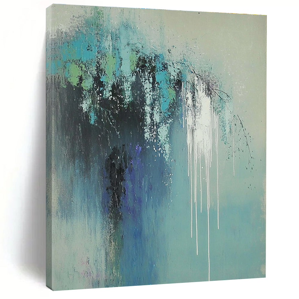 Colorful Dripping Abstract with Blue and Green Tones GER237