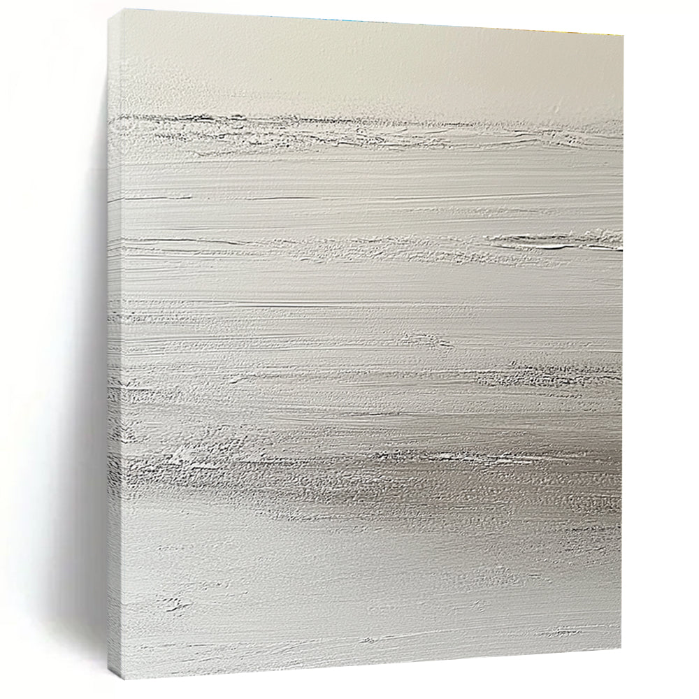 White Textured Abstract Painting with Delicate Patterns GER129