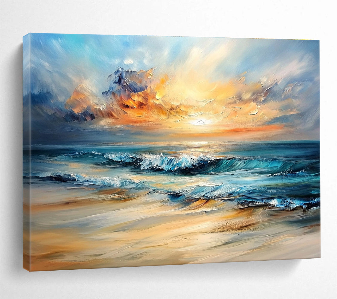 Sunset Beach Abstract - Realistic Impressionist Abstract Painting DYP007