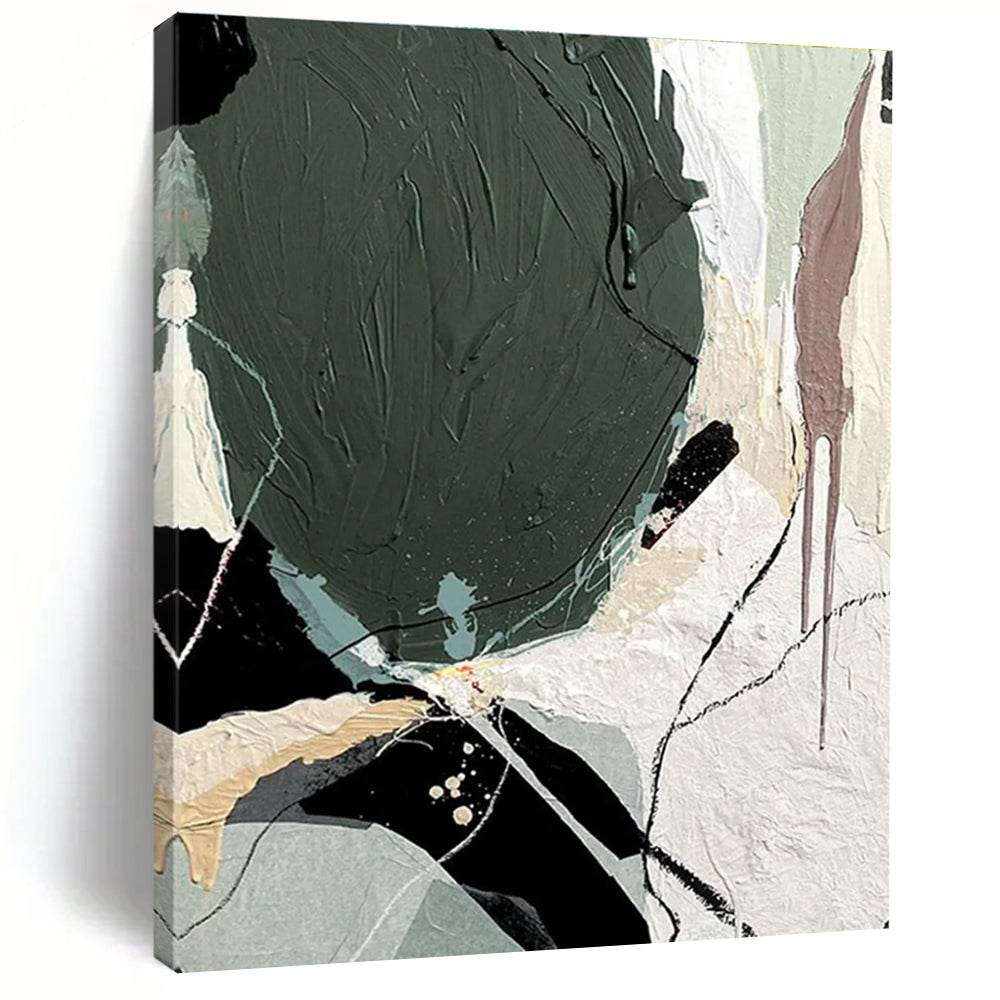 Multicolor Textured Abstract Painting with Eclectic Shapes ADGE505