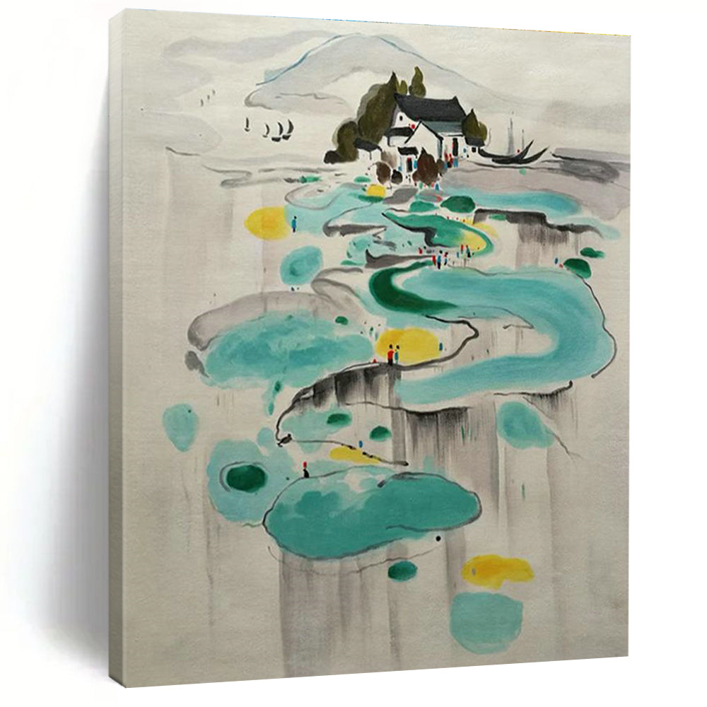 Custom Handmade Abstract Art for Cottage Bedroom & Office DLZ2284