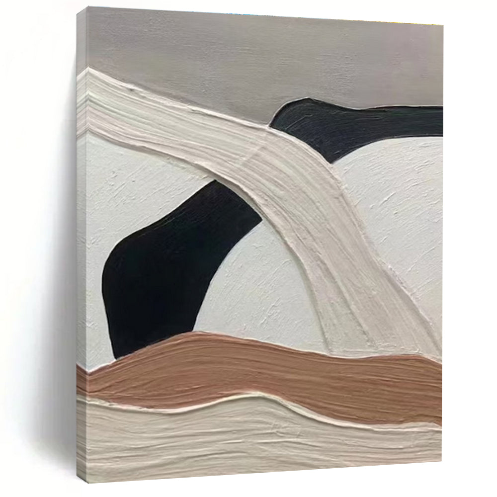 Neutral Tones Abstract Painting with Curved Forms ADGE522