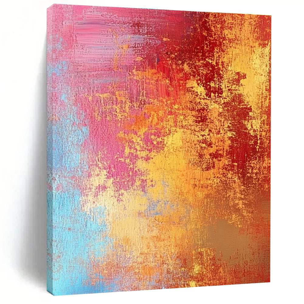 Warm Tone Abstract with Red Orange Pink and Blue GER332