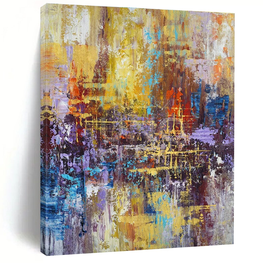 Custom - Made Hand - Painted Abstract Murals for Cottage Office Loft Ceiling Beams & Bedroom Window Seat Storage Box Lids DLZ0865