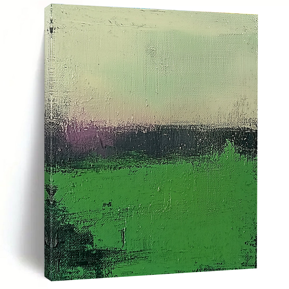 Green Gradient Abstract Painting with Subtle Color Shifts GER109