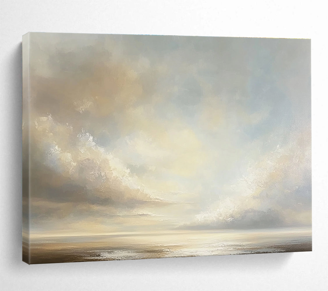 Serene Sky and Sea Abstract Painting with Soft Tones DYP151
