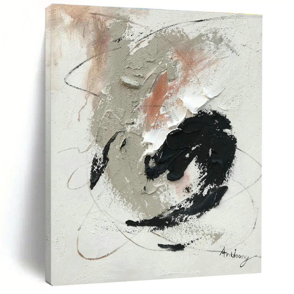 Large Hand - Painted Abstract Canvases for Hallway Staircase Landings & Office Pantries DLZ0819
