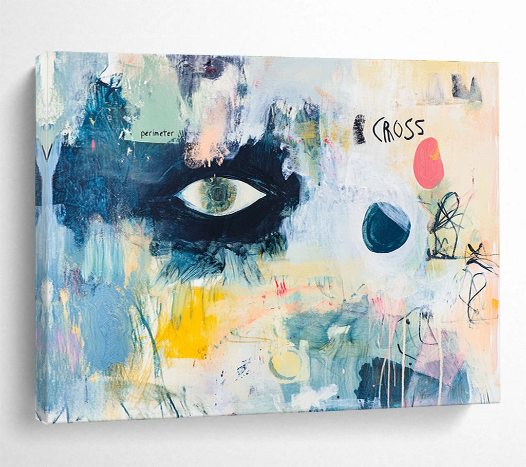Eye and Abstract Elements Painting with Mixed Media DYP465