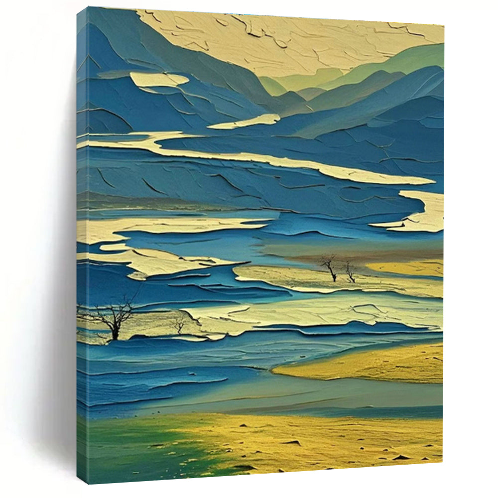 Large Hand-Painted Abstract Canvas Wall Hanging, Creating a Creative Space for Office and Corridor DLZ0970