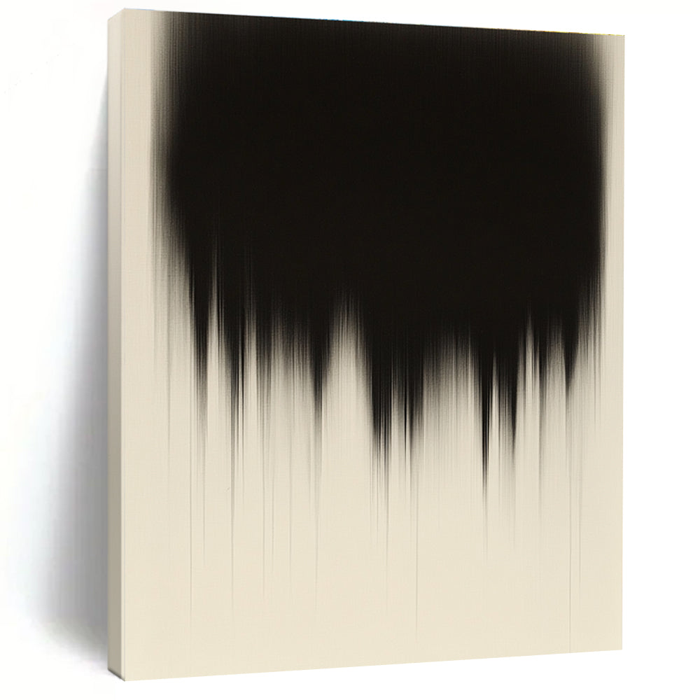 Black and Beige Gradient Abstract Painting with Dripping Effects GER182