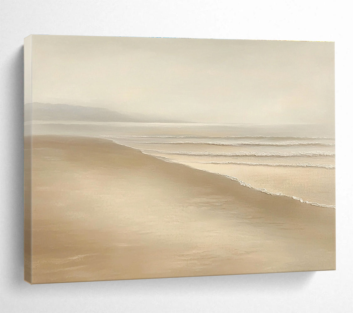 Minimalist Beach - Serene Neutral Abstract Painting DYP016