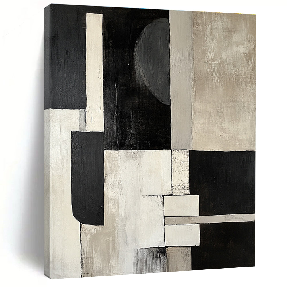 Geometric Neutral Abstract Painting with Clean Lines GER532